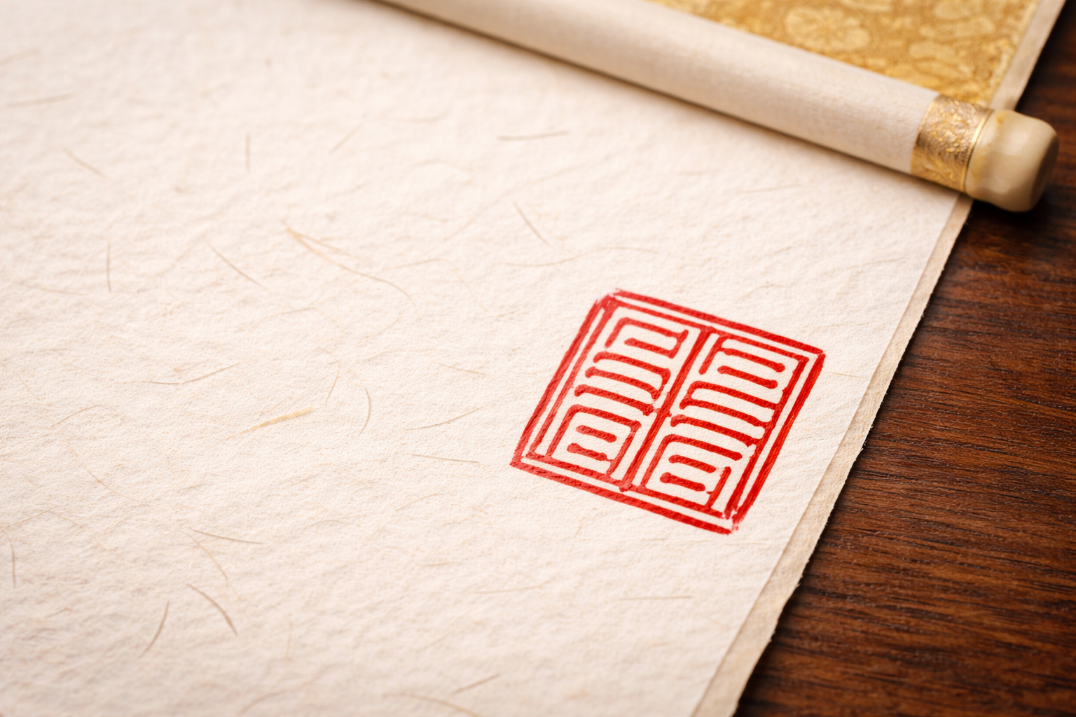 押印された書類の端部のクローズアップ